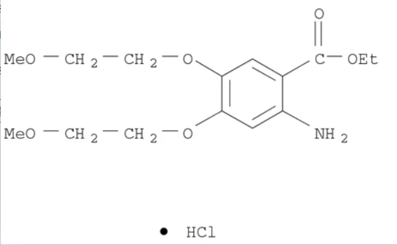 2-amino-4,5-bis (2-metoxietoxi) clorhidrat de ester etilic de acid benzoic (CAS: 183322-17-0)
